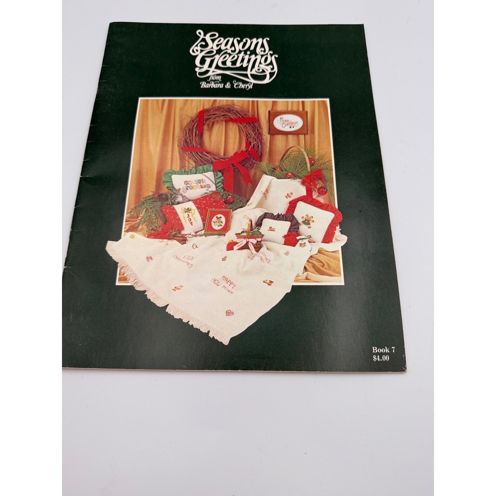 Vintage 1981 Seasons Greetings Barbara & Cheryl Cross Stitch Pattern Book 7